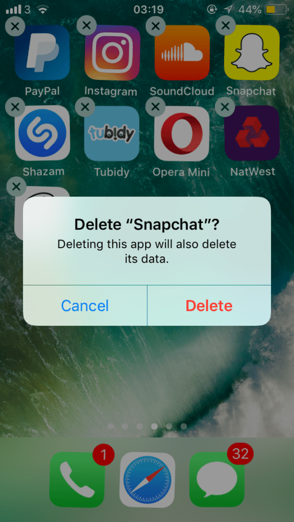 Delete Snapchat