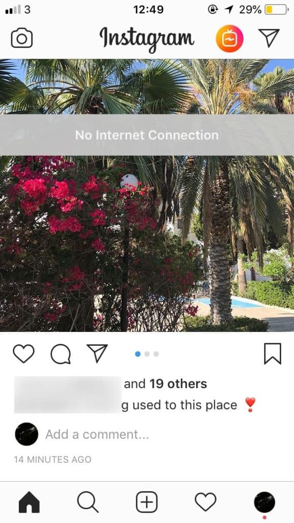 No Internet connection Instagram