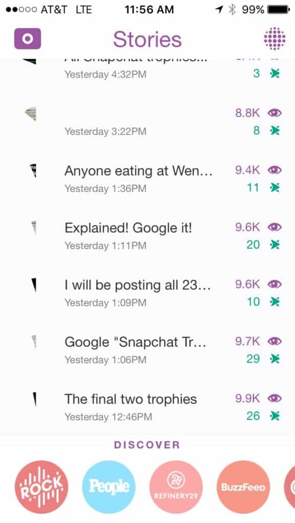 Snapchat story views