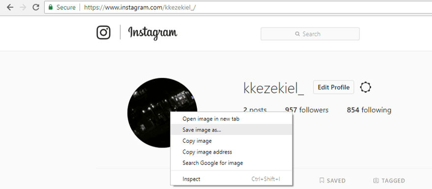 how to save instagram profile picture