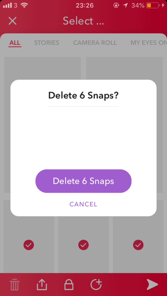 does clearing snapchat cache delete memories
