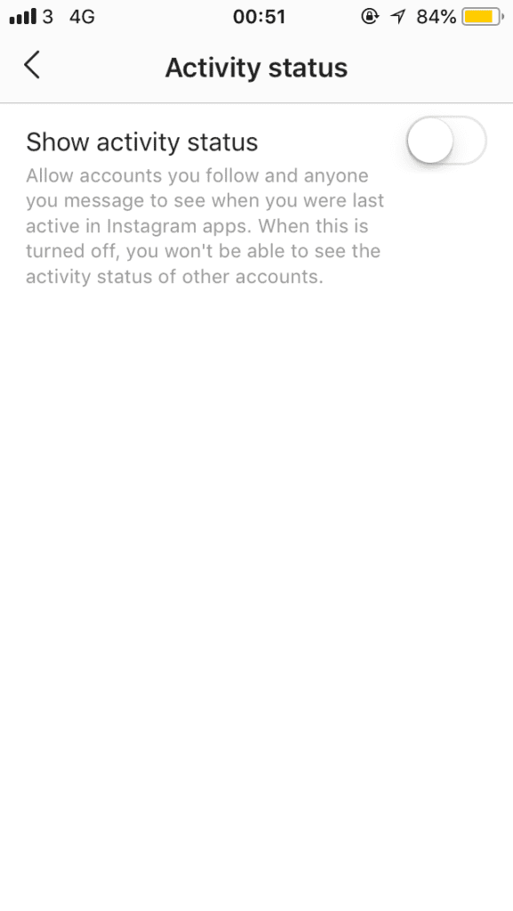 Hide activity status Instagram