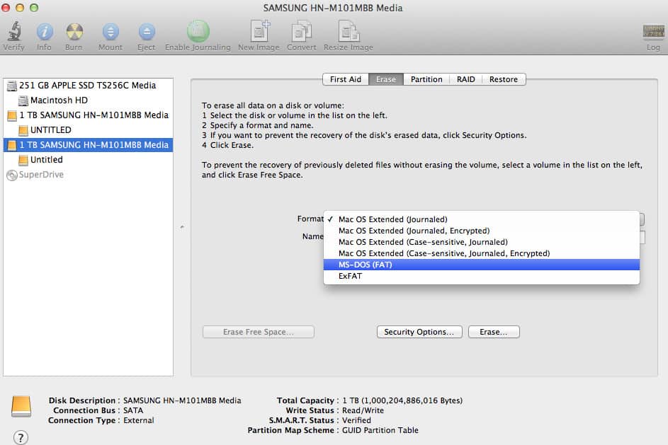 formatting a hard drive for mac