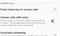 Answer calls with voice
