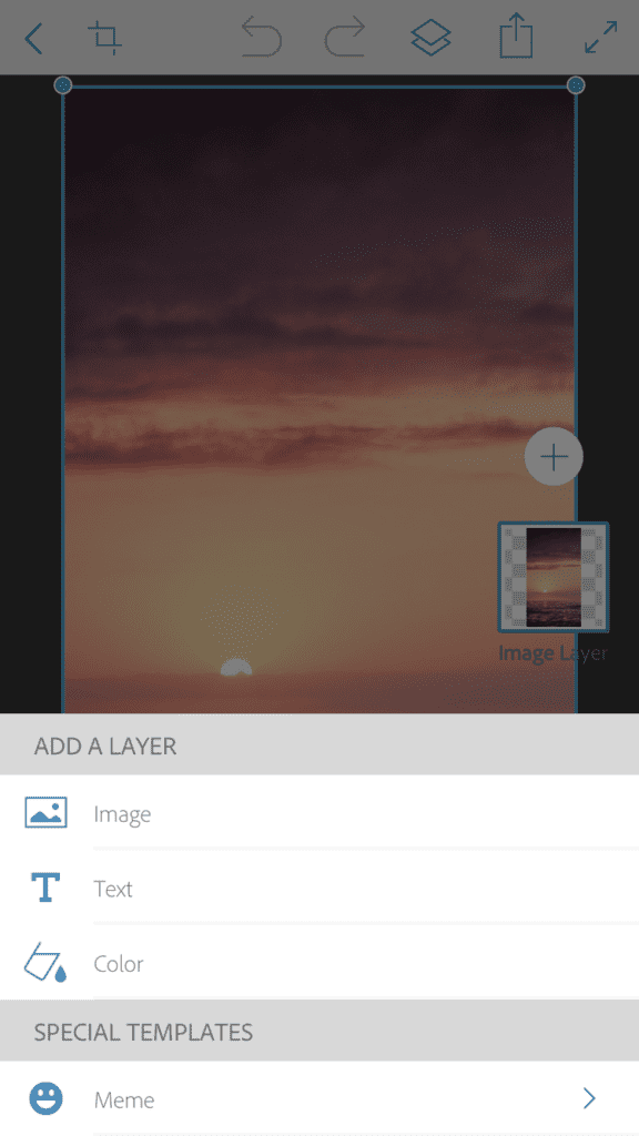 Tap + above Image Layer > Image