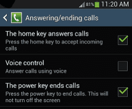 The home key answers calls