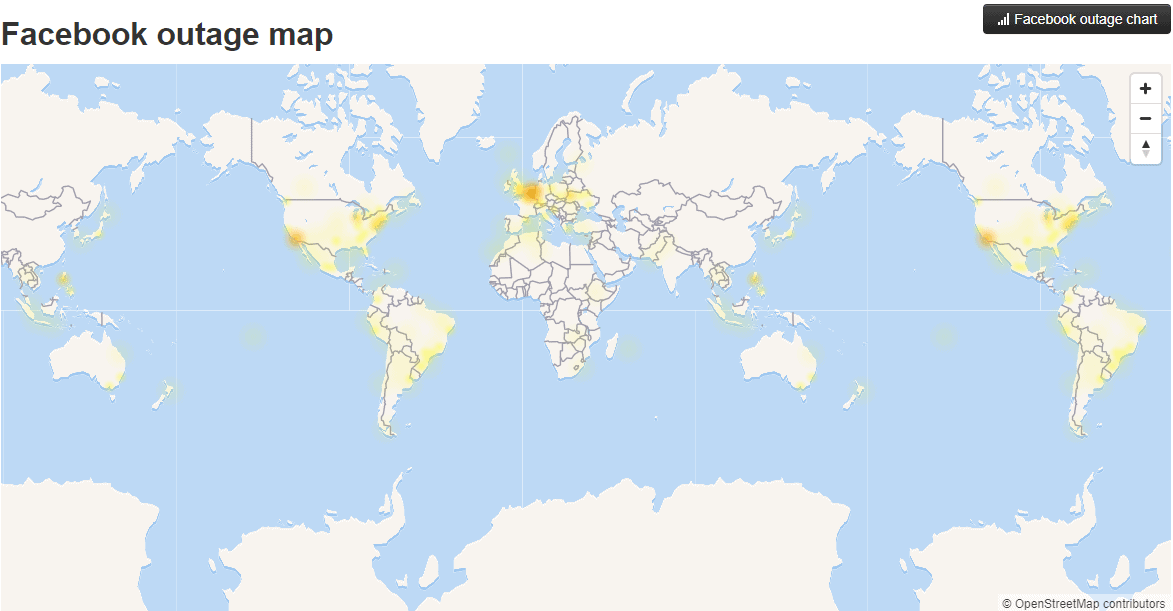 facebook outage map down detector