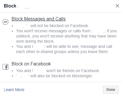 Block messenger and calls