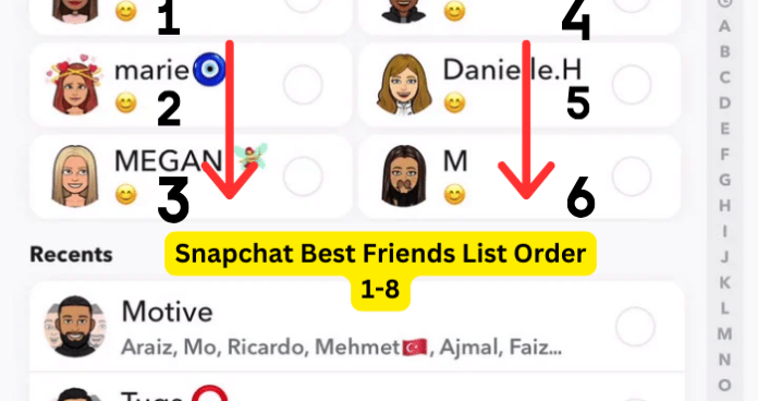 Snapchat Best Friends List Order 1-8