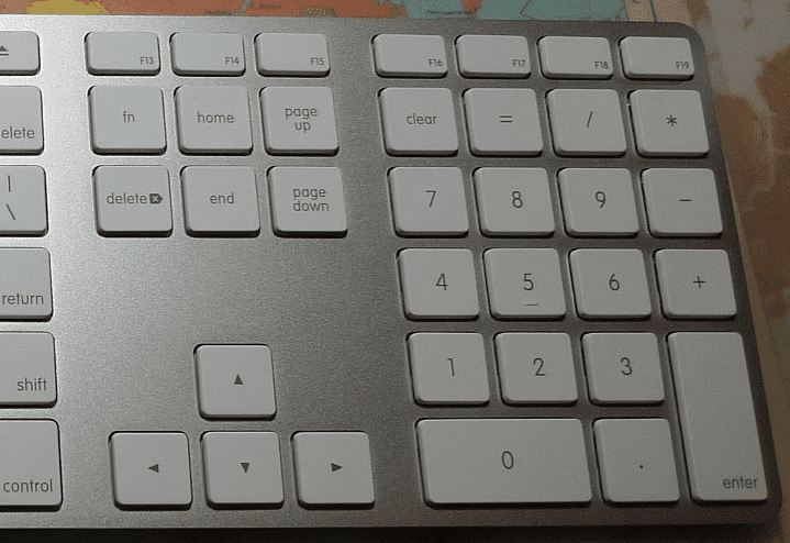apple keyboard with numeric keypad keys not working