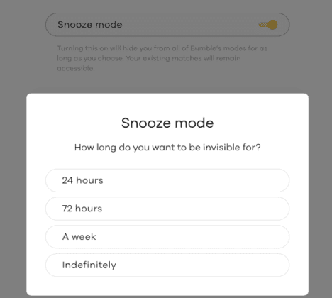 how often does bumble reset