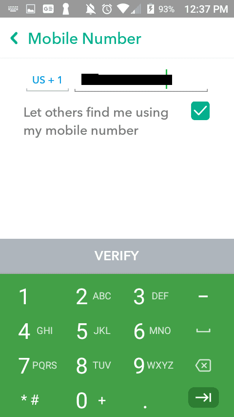 Let others find me using my mobile number