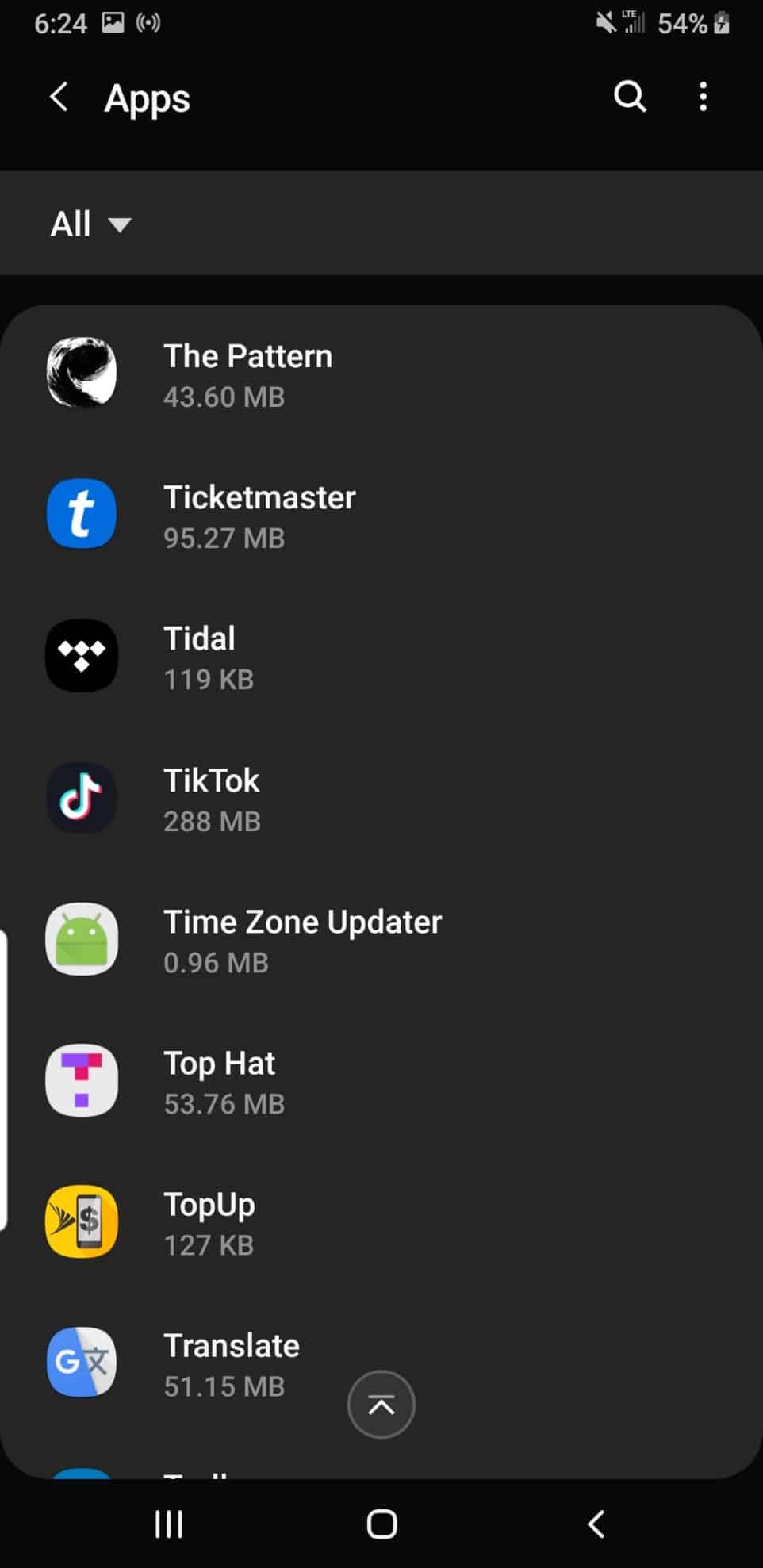 Tik Tok app android settings