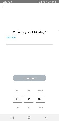 enter your date of birth