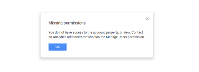 Missing Permissions In Google Analytics