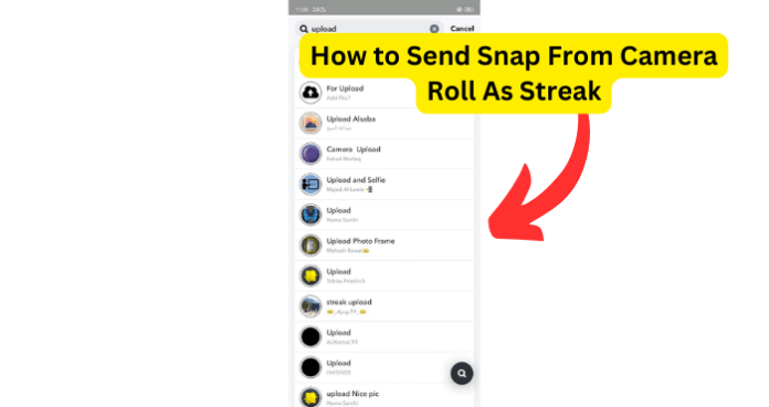 How to Send Snap From Camera Roll As Streak