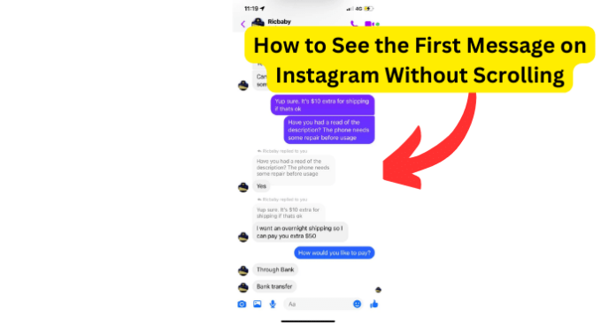 How to See the First Message on Instagram Without Scrolling