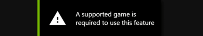 A Supported Game is Required to Use This Feature