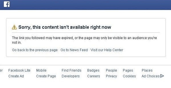 This Content Isn't Available Facebook