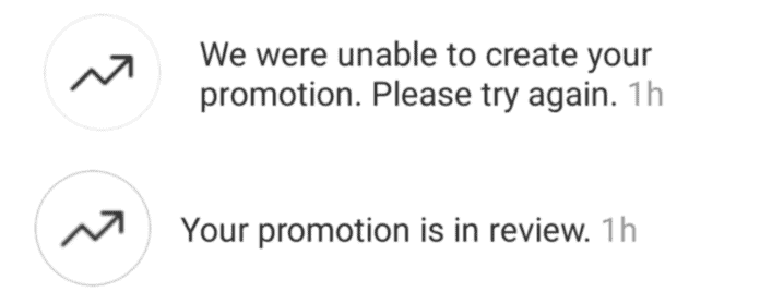 We Were Unable to Create Your Promotion