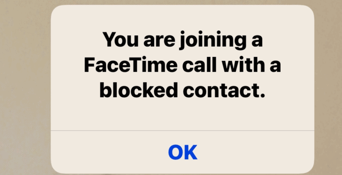 You Are Joining a Facetime Call With a Blocked Contact