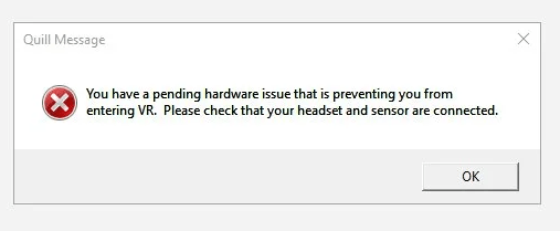 You Have a Pending Hardware Issue Oculus