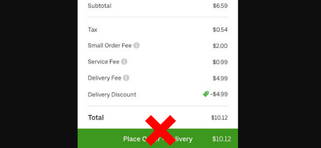 Uber Eats Place Order Button Greyed Out