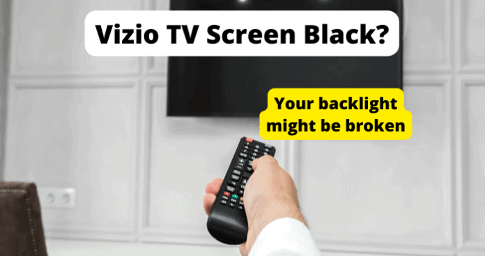 vizio tv screen black