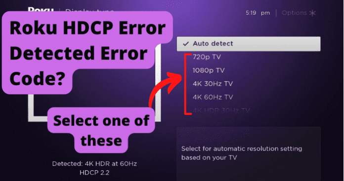 Roku HDCP Error Detected