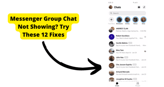 Messenger Group Chat Not Showing