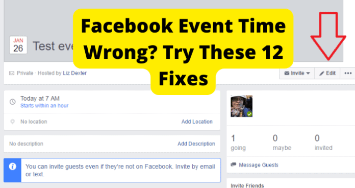 Facebook Event Time Wrong