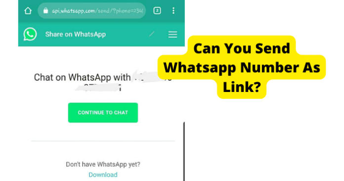Can You Send Whatsapp Number As Link