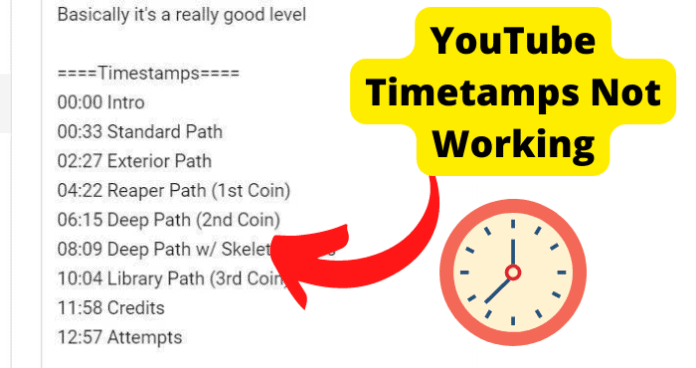 YouTube Timetamps Not Working