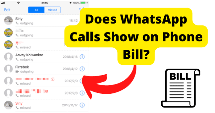 Does WhatsApp Calls Show on Phone Bill?