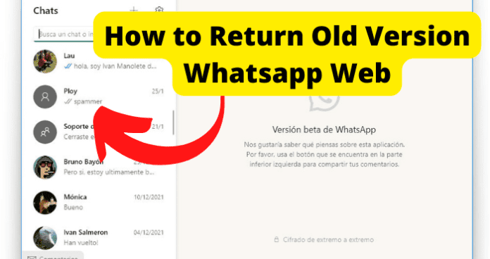 How to Return Old Version Whatsapp Web