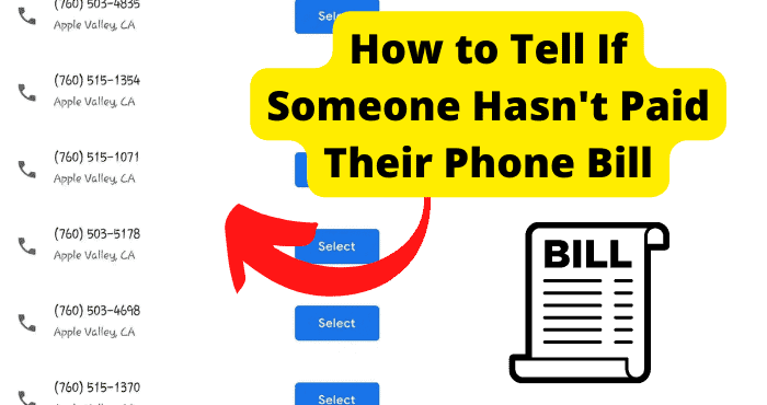 how to tell if someone hasn't paid their phone bill