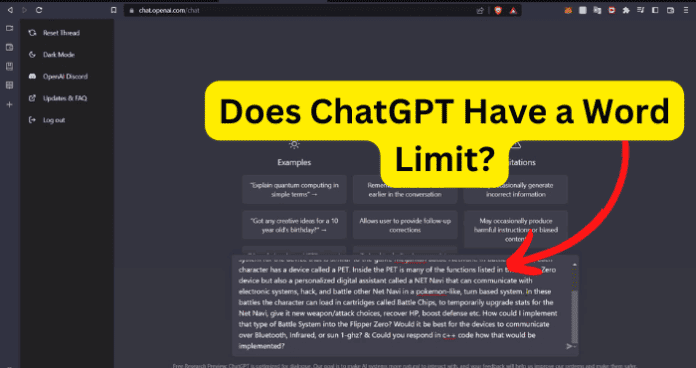 Does ChatGPT Have a Word Limit?