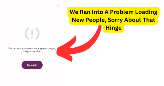 We Ran Into A Problem Loading New People, Sorry About That Hinge