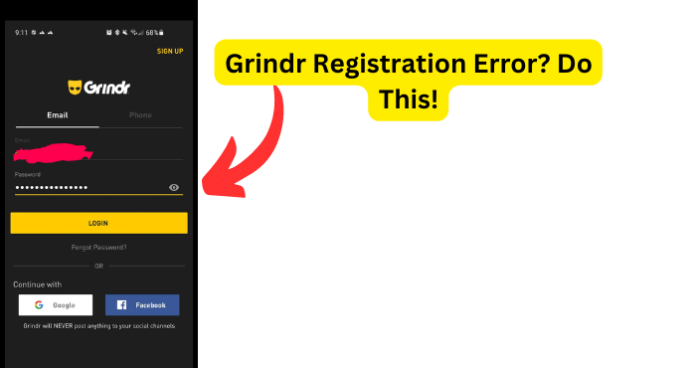 Grindr Registration Error
