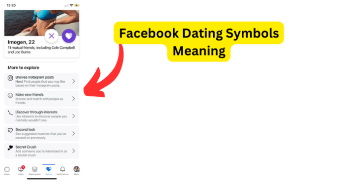 Facebook Dating Symbols Meaning