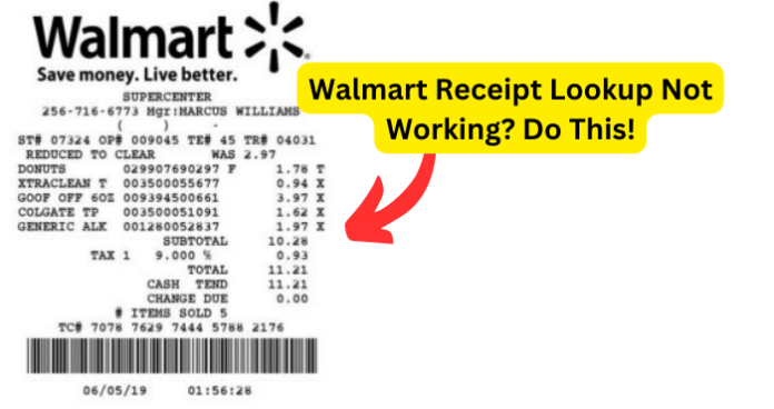 Walmart Receipt Lookup Not Working