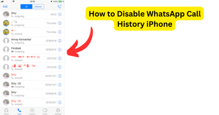 How to Disable WhatsApp Call History iPhone