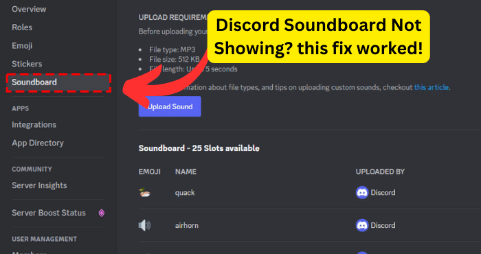 Discord Soundboard Not Showing