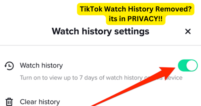 TikTok Watch History Removed